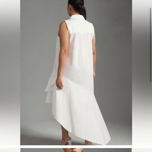 White linen asymmetrical dress